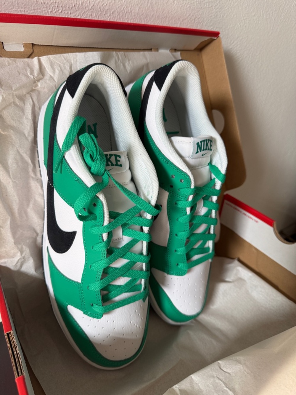 Nike Dunk Low Celtics Low-Top Sneakers in Green, White & Black - Picture 5 of 14